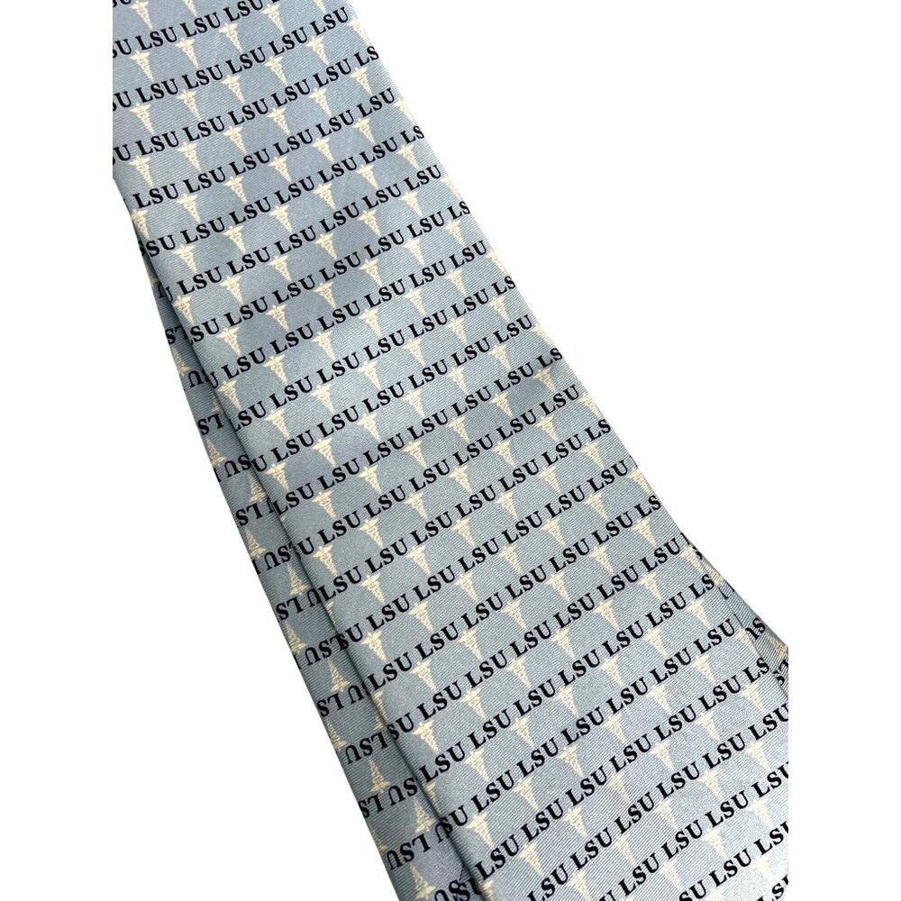 LSUHSC Silk Tie College Classics LSU Health Sciences Center Light Blue - Picture 3 of 6